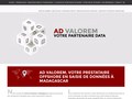 Ad Valorem Solutions : saisie de données à Madagascar